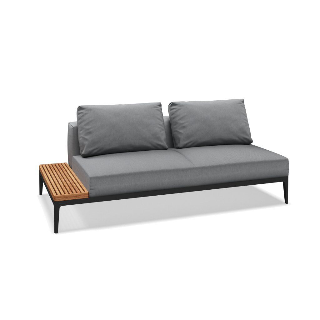 Grid eindelement met tafel teak - Meteor Natural Teak met Castillo Smoke