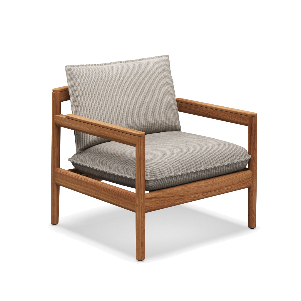 Gloster Saranac Lounge Chair — teak met Raven touw (2/3)