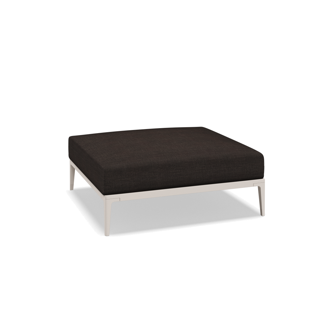 Grid ottoman - Bone met Willa Peat