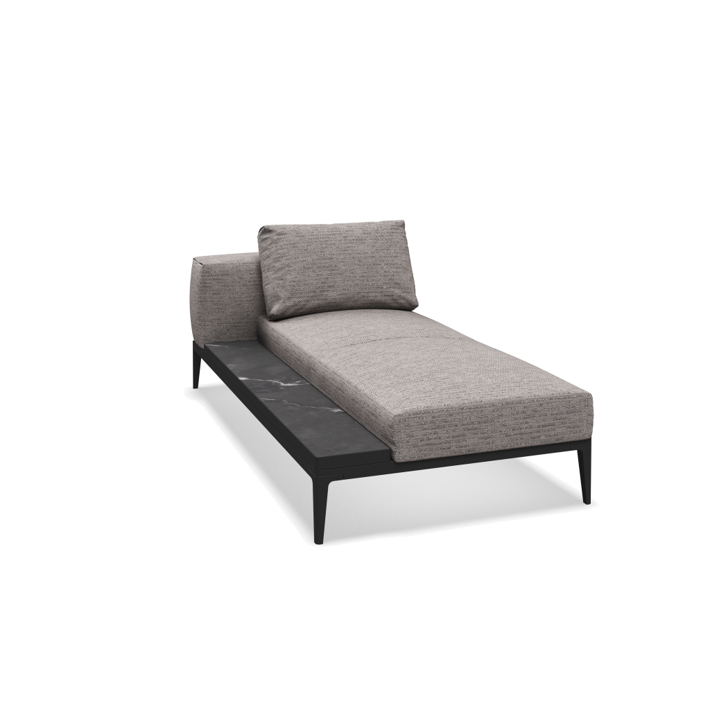 Grid chaise-element keramisch - Meteor Nero met Zenith Pebble