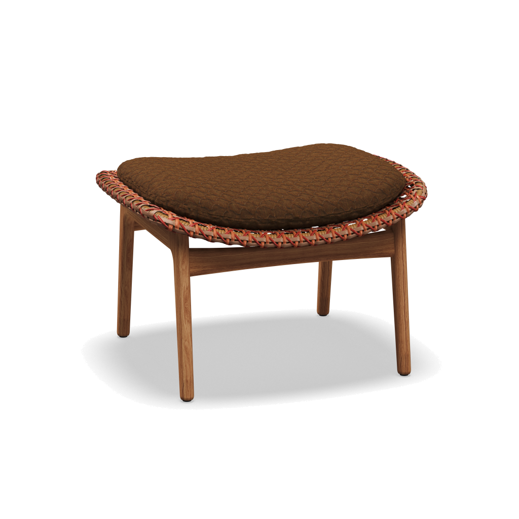 Kay Ottoman — Copper Wicker met Wave Russet