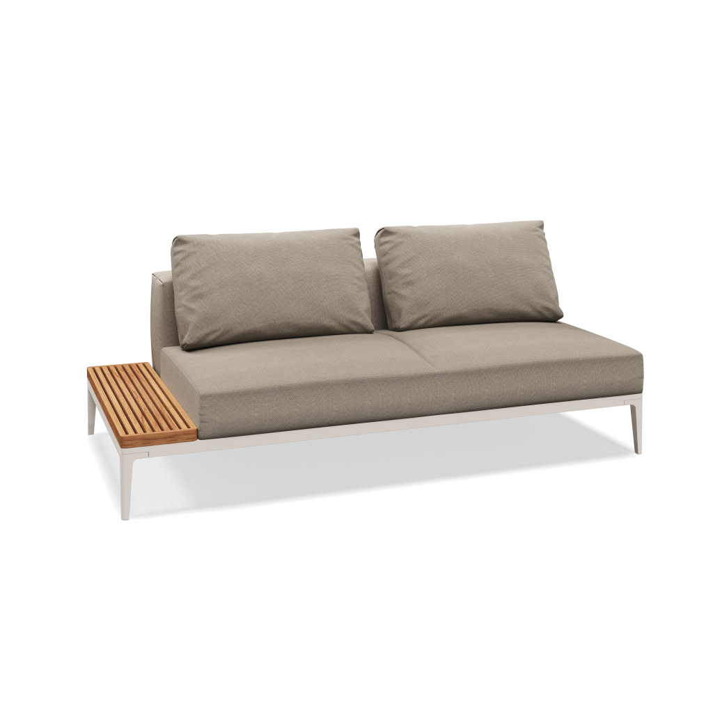 Grid eindelement met tafel teak - Bone Natural Teak met Robben Grey