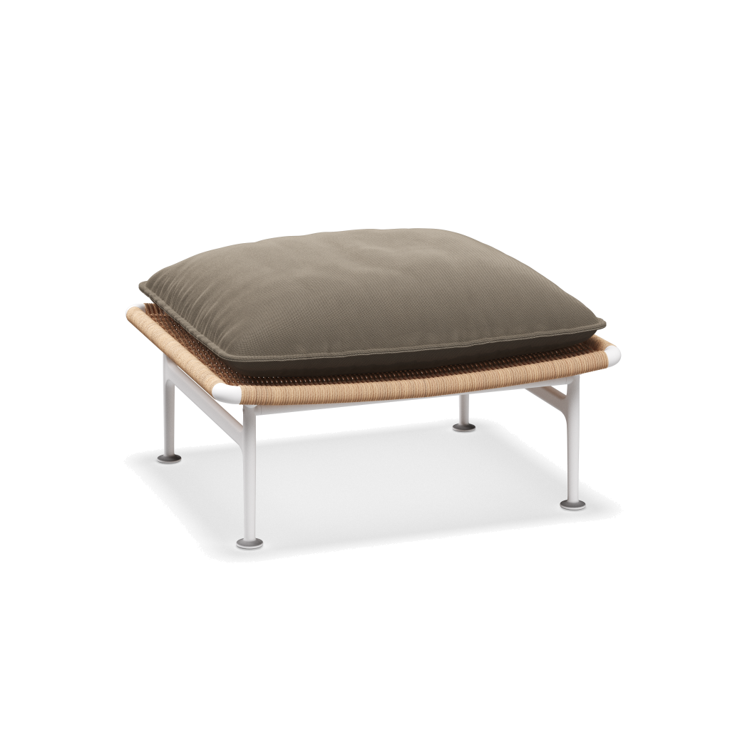 Zenith ottoman — White Wheat met Tuck Truffle