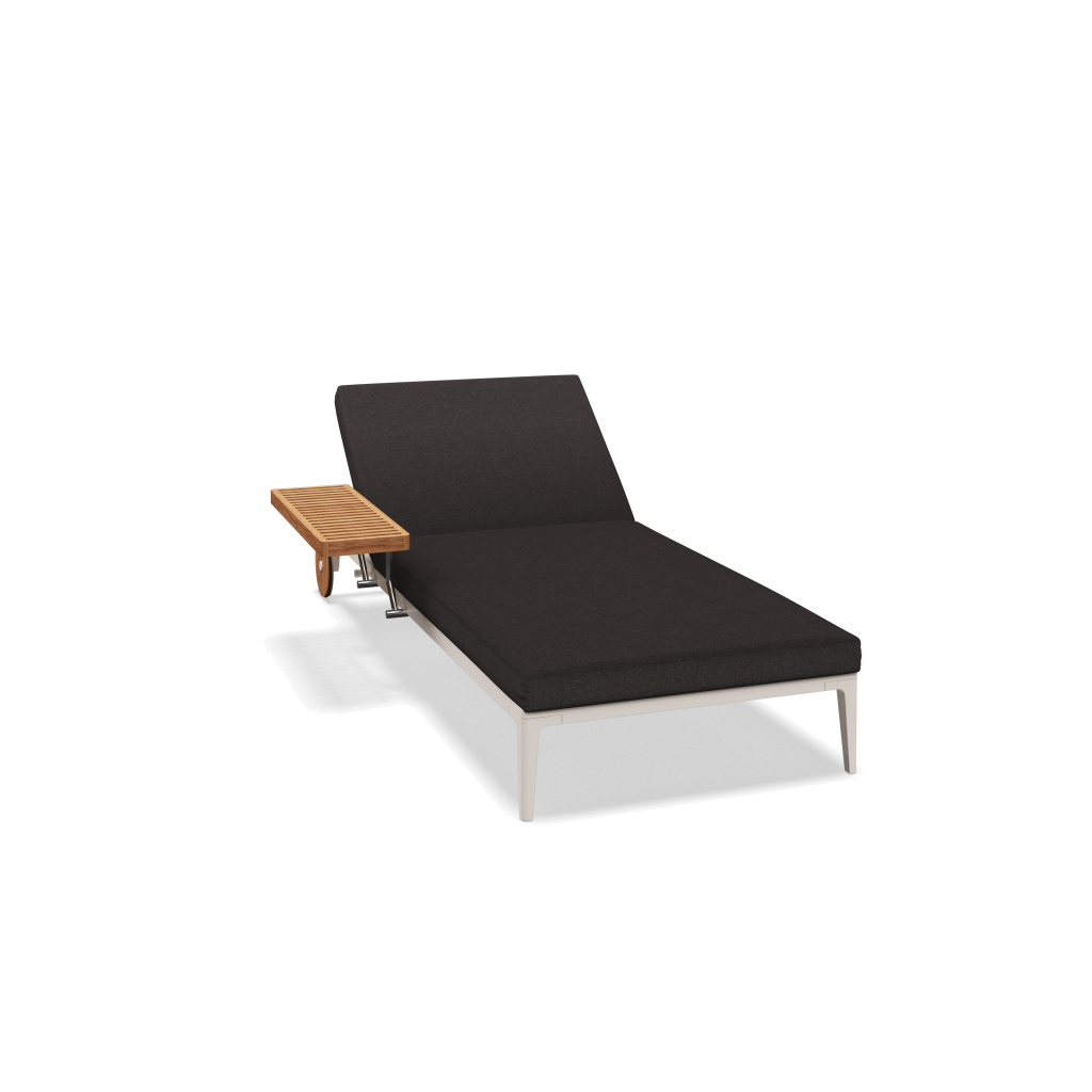 Grid ligbed - Bone Natural Teak met Ground Charcoal