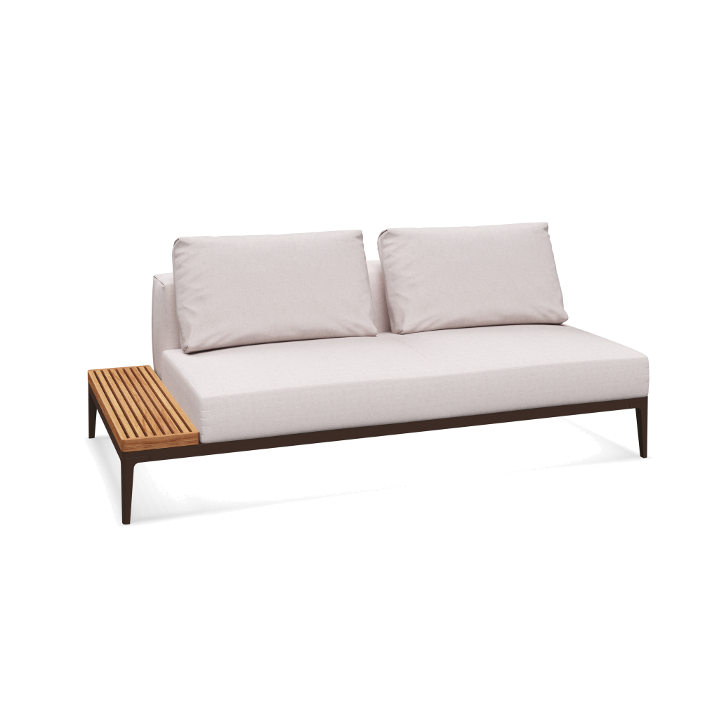 Grid eindelement met tafel teak - Java Natural Teak met Ground Beach