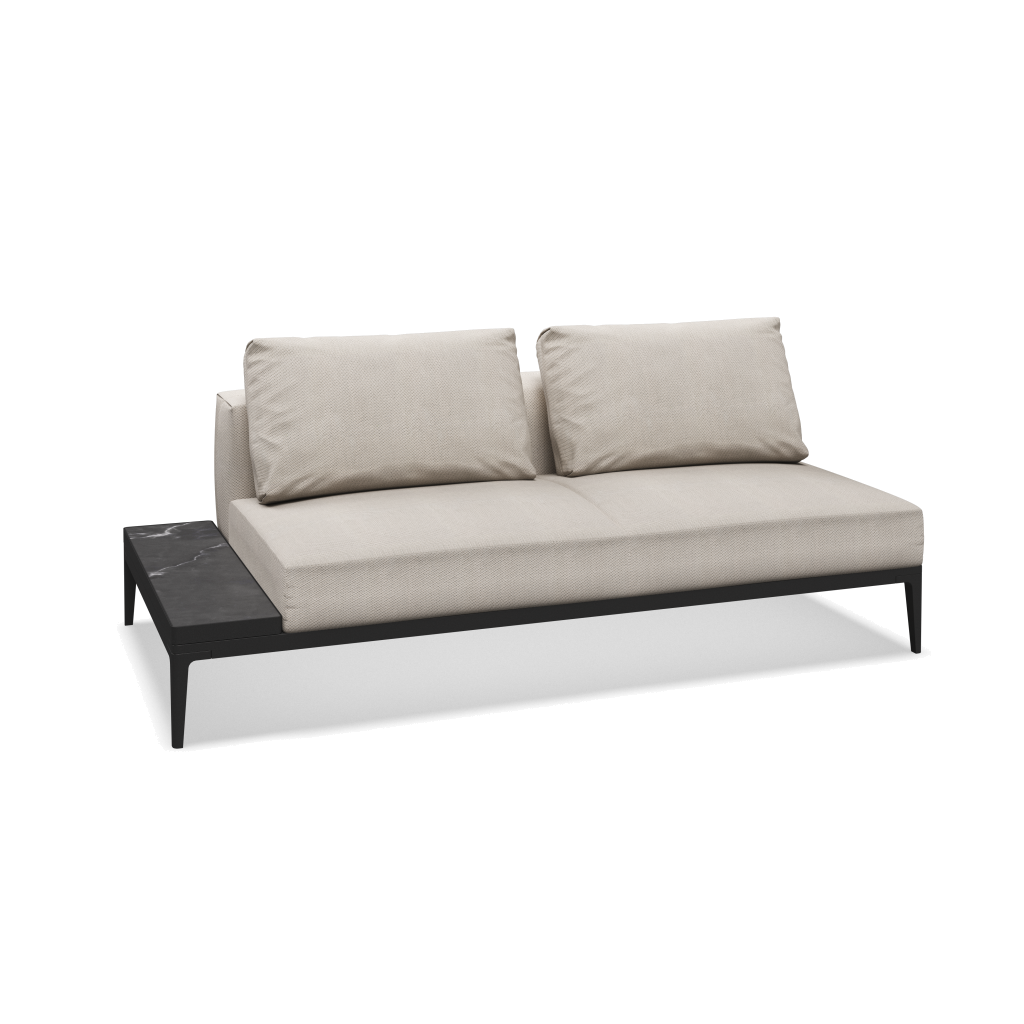 Grid eindelement met tafel keramisch - Meteor Nero met Lopi Marble