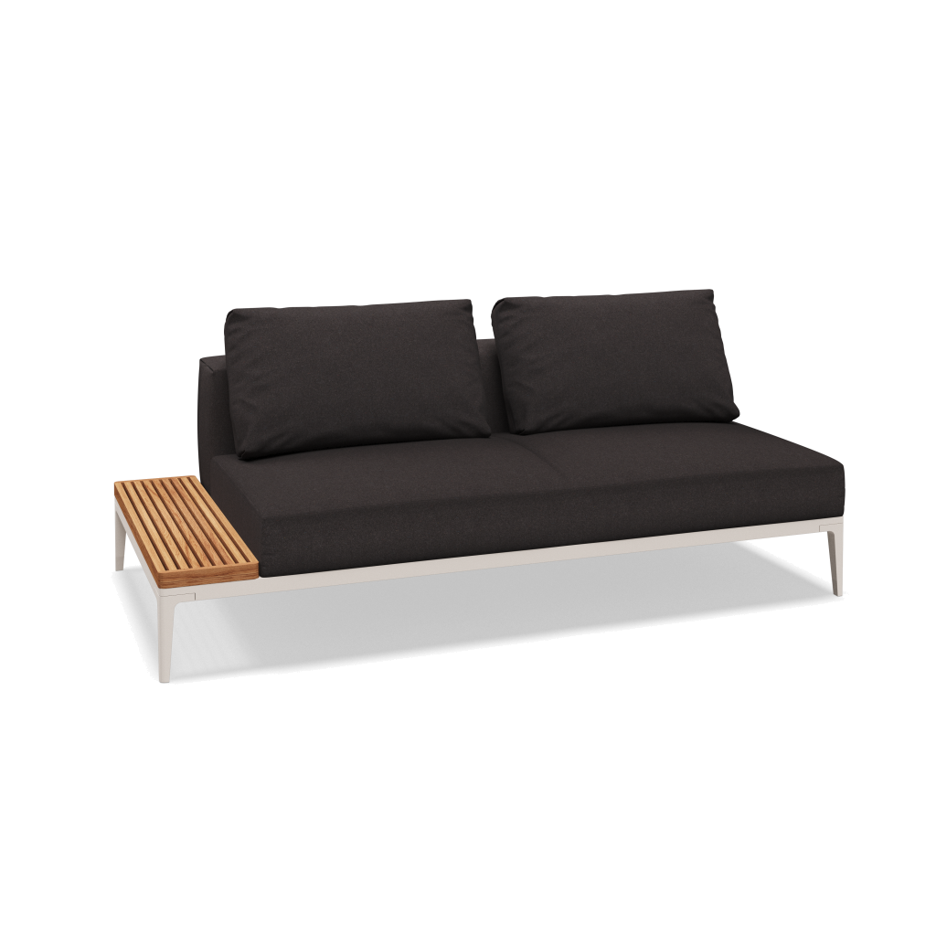 Grid eindelement met tafel teak - Bone Natural Teak met Ground Charcoal