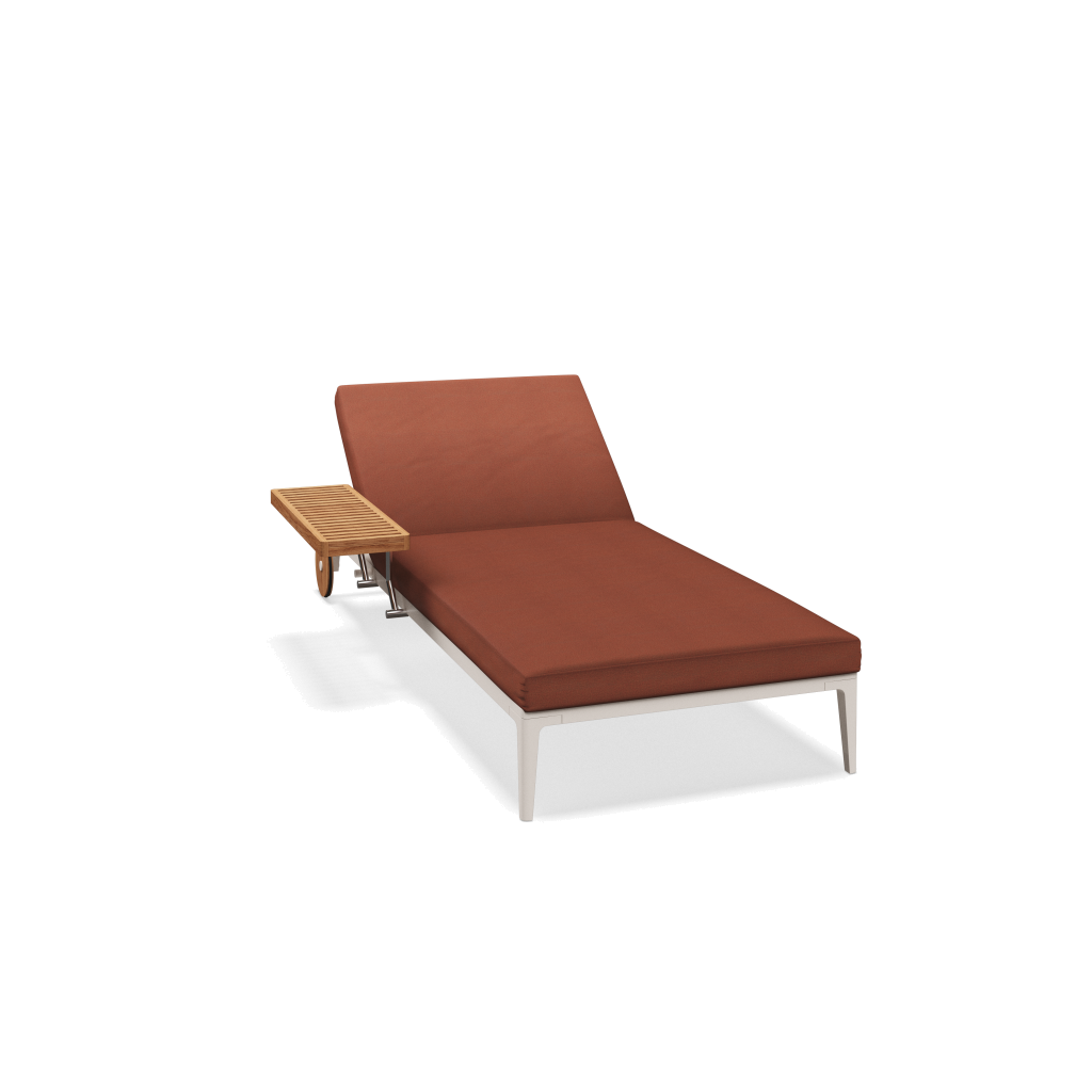 Grid ligbed - Bone Natural Teak met Blend Clay