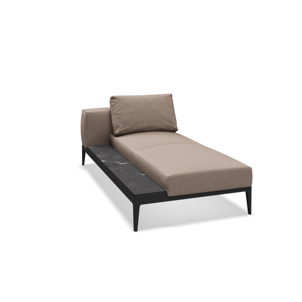 Grid chaise-element keramisch - Meteor Nero met Willa Silt