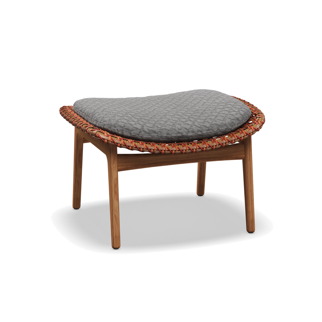 Kay Ottoman — Copper Wicker met Wave Gravel