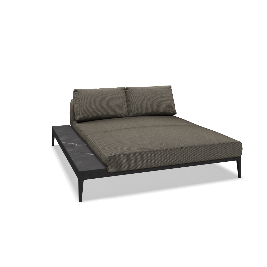 Grid chill chaise-element keramisch - Meteor Nero met Cameron Granite