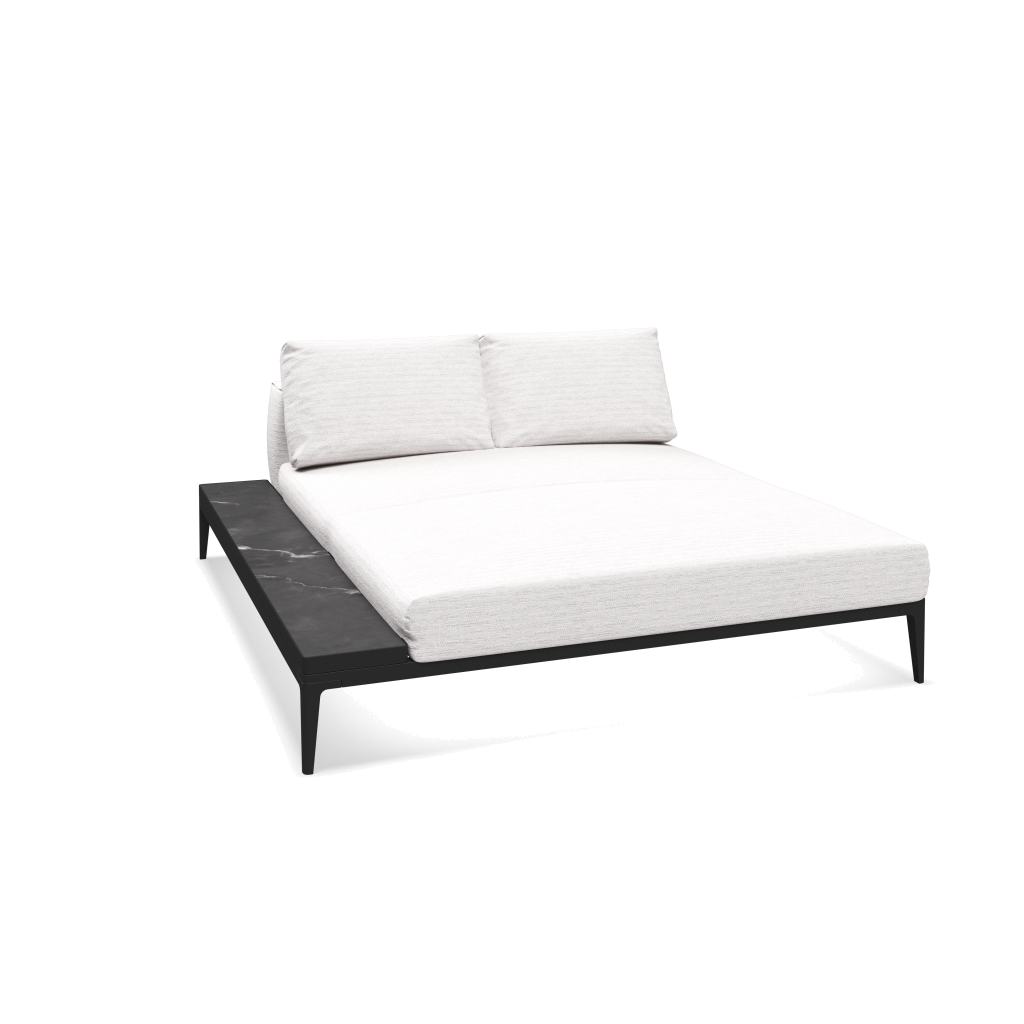Grid chill chaise-element keramisch - Meteor Nero met Zenith Snow