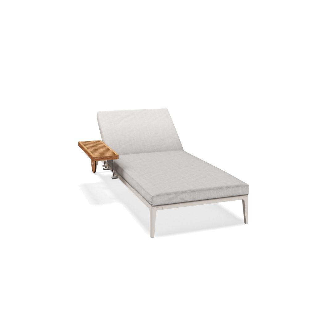 Grid ligbed - Bone Natural Teak met Sailing Seagull