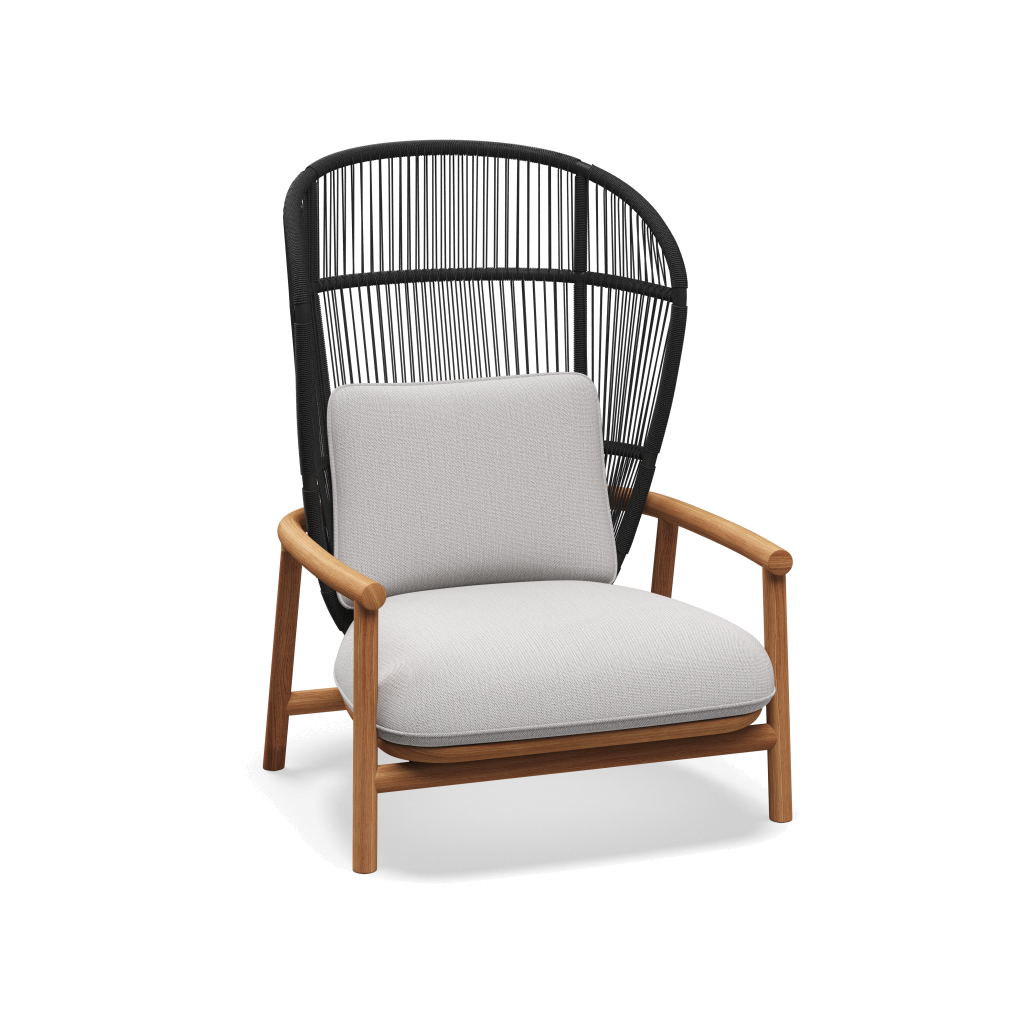 Fern High Back Lounge Chair — Meteor Raven met Castillo Dove