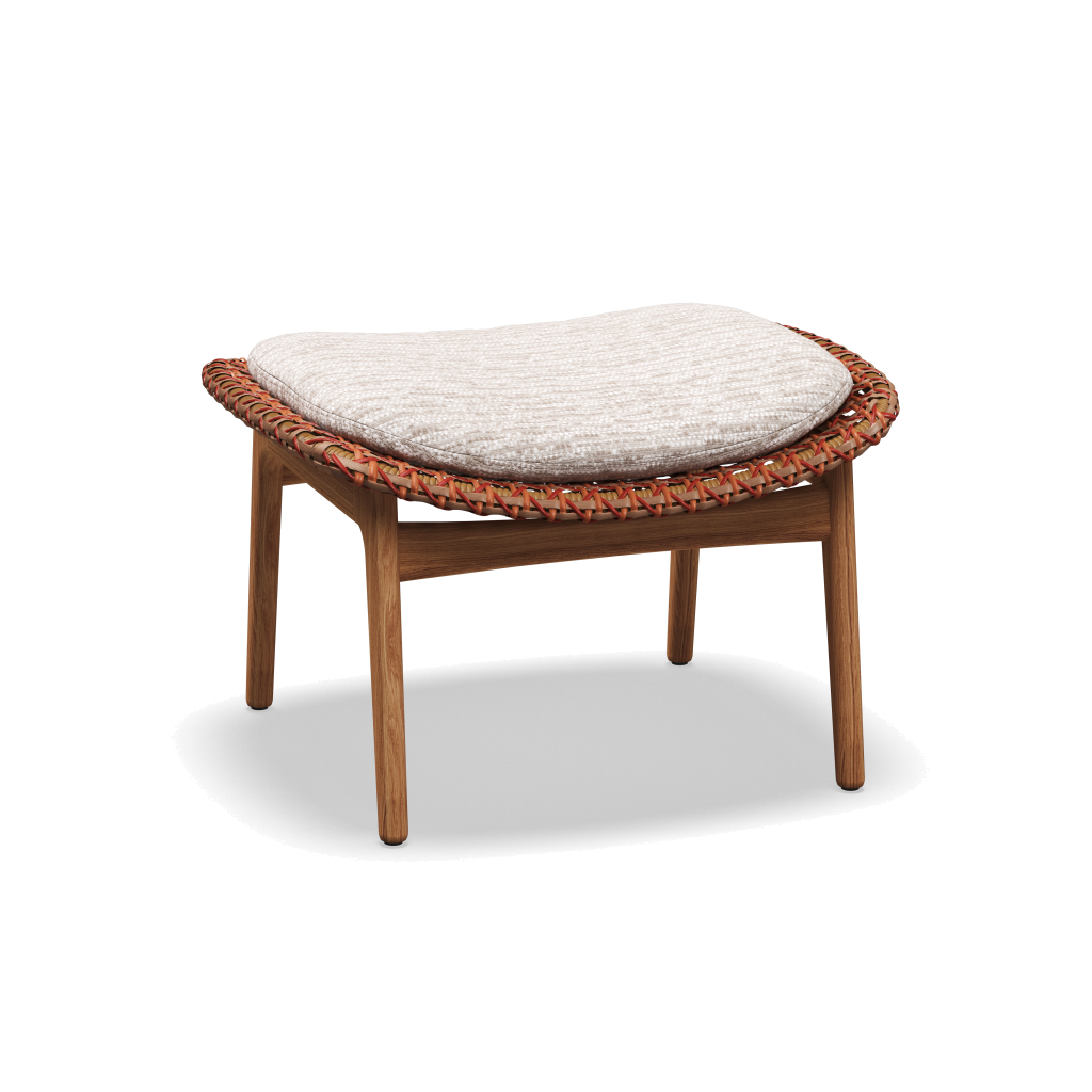 Kay Ottoman — Copper Wicker met Zenith Dune