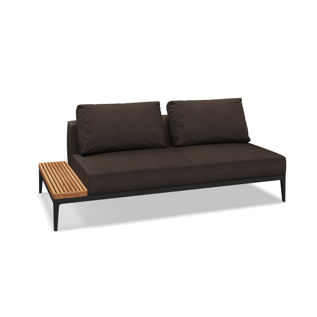 Grid eindelement met tafel teak - Meteor Natural Teak met Heritage Sable