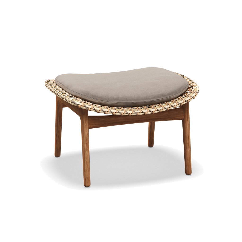 Kay Ottoman — Harvest Wicker met Fife Canvas Grey