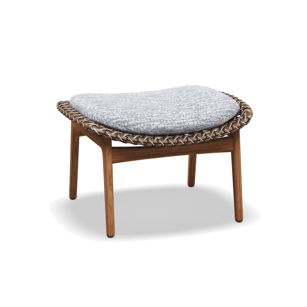 Kay Ottoman — Brindle Wicker met Zenith Denim