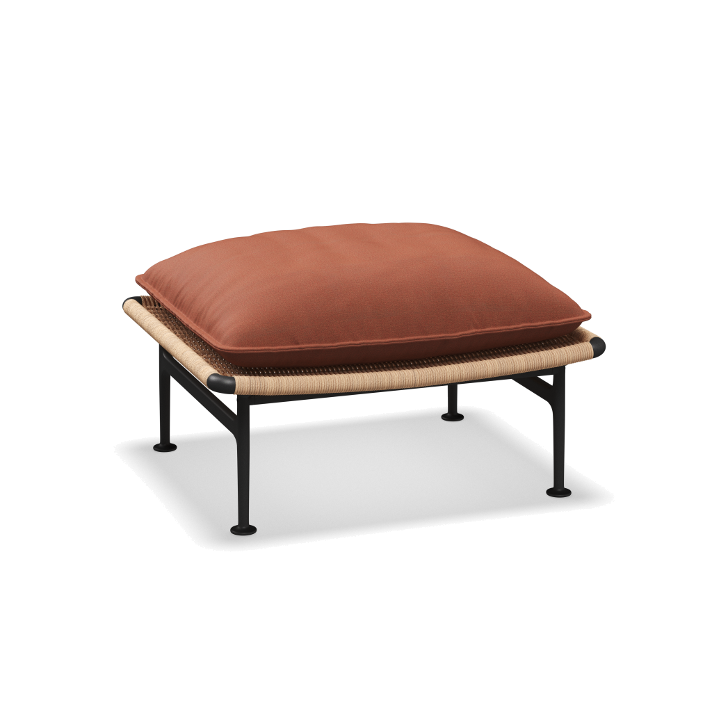Zenith ottoman — Meteor Wheat met Blend Clay