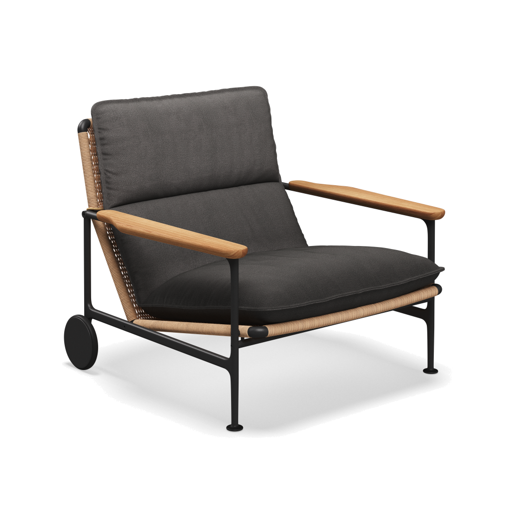 Zenith loungestoel met teakhouten armleuningen (2/3)