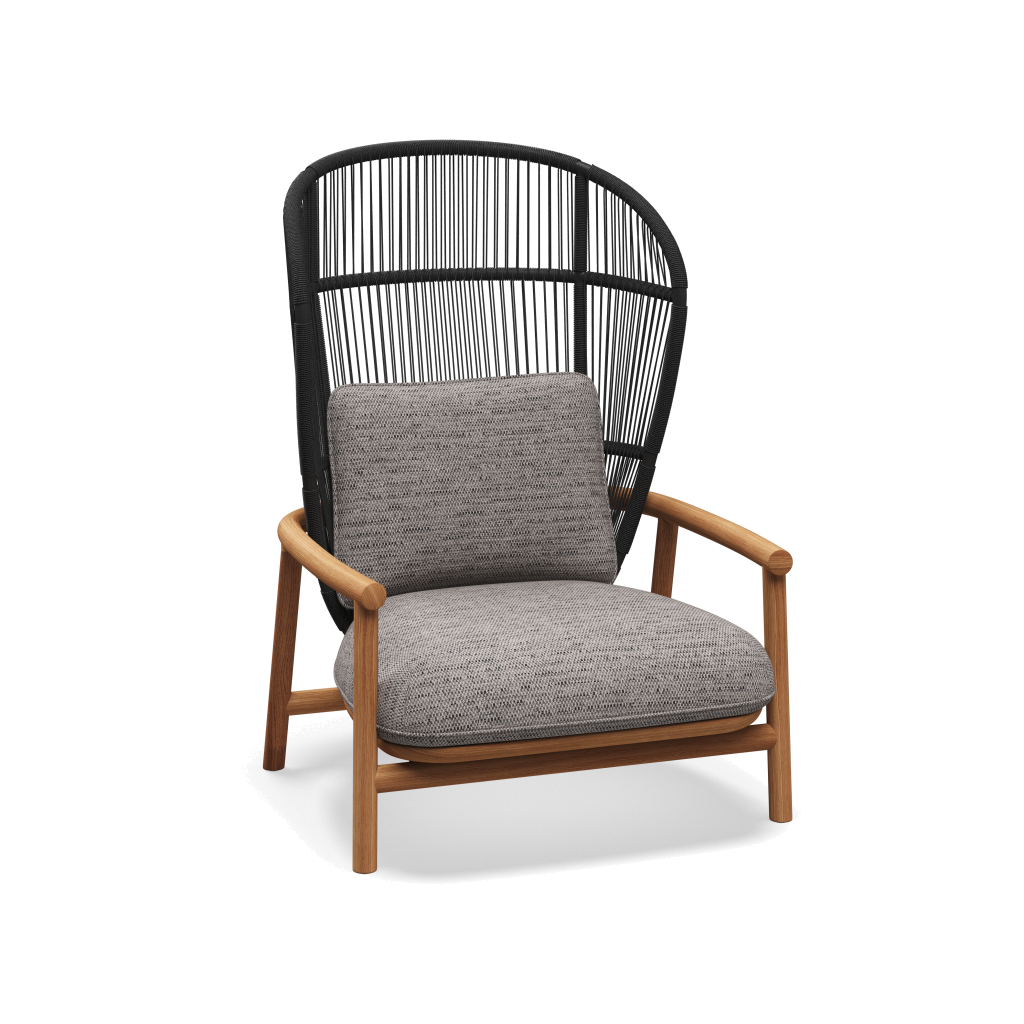 Fern High Back Lounge Chair — Meteor Raven met Zenith Pebble