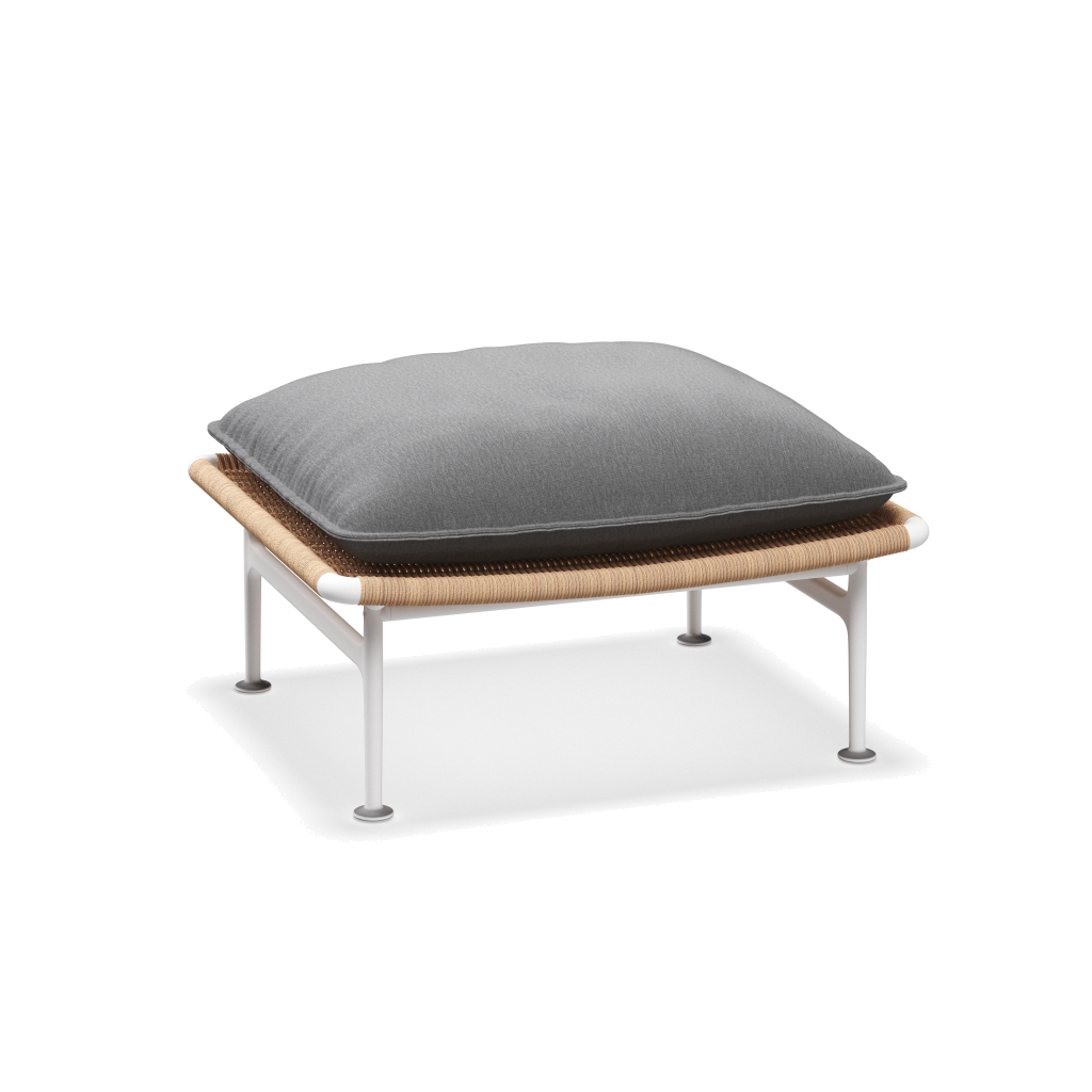 Zenith ottoman — White Wheat met Tuck Dust