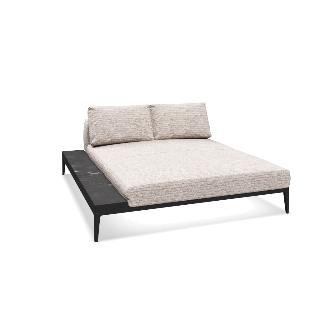 Grid chill chaise-element keramisch - Meteor Nero met Zenith Dune
