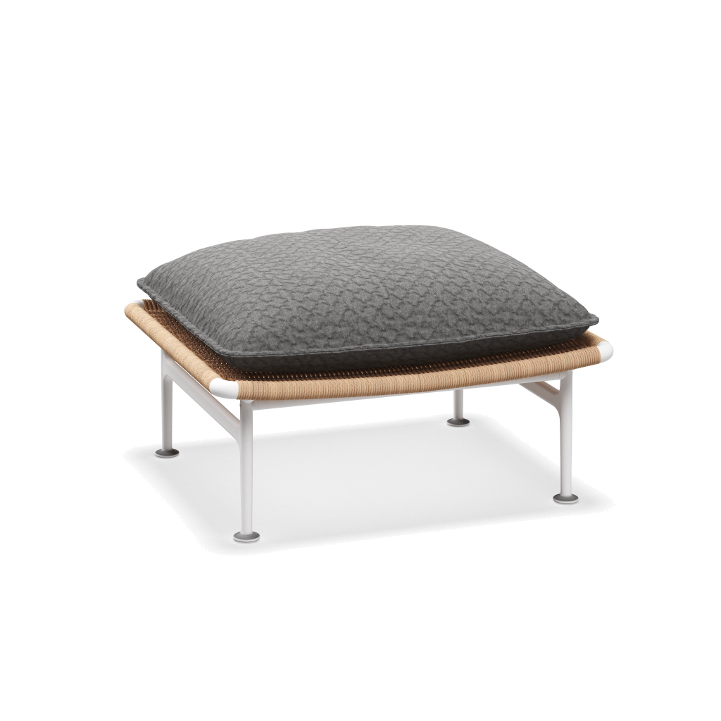 Zenith ottoman — White Wheat met Wave Gravel