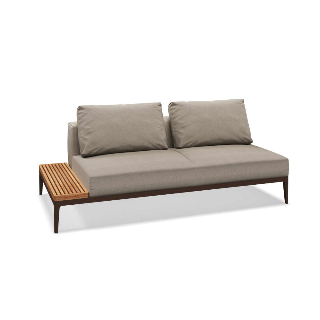 Grid eindelement met tafel teak - Java Natural Teak met Robben Grey