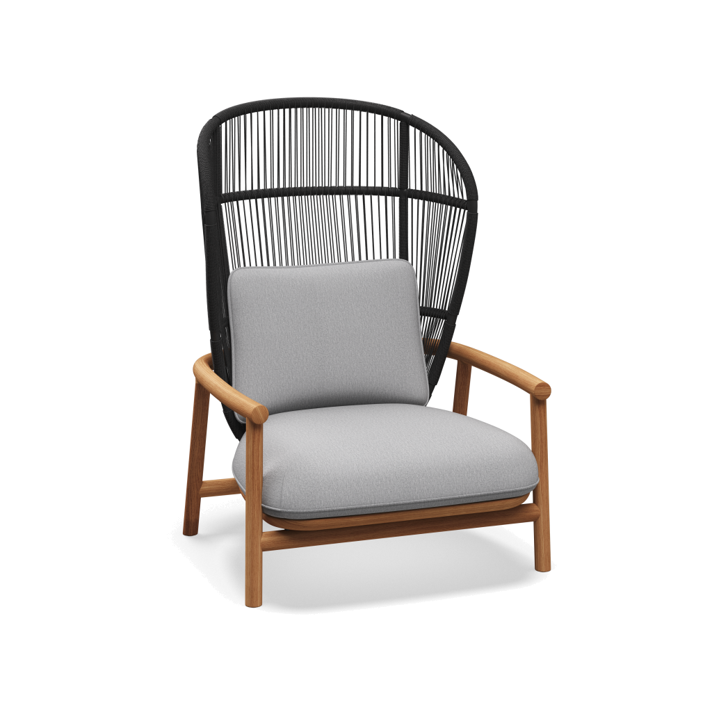 Fern High Back Lounge Chair — Meteor Raven met Tuck Dust
