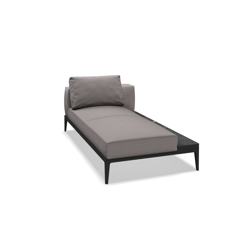 Grid chaise-element keramisch - Meteor Nero met Blend Fog