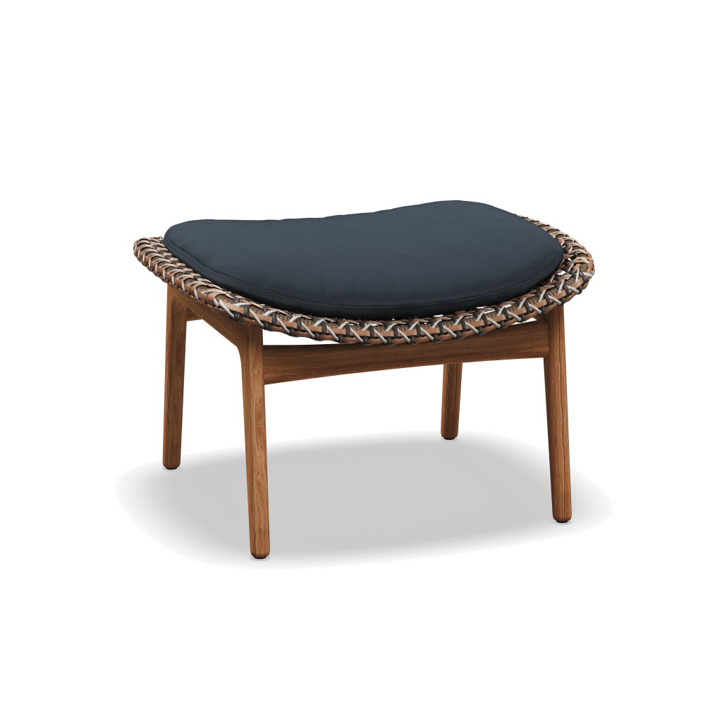 Kay Ottoman — Brindle Wicker met Tuck Denim