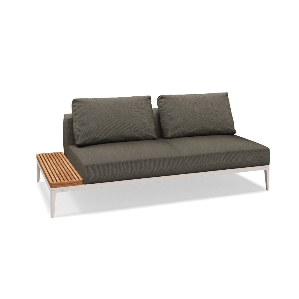 Grid eindelement met tafel teak - Bone Natural Teak met Cameron Granite