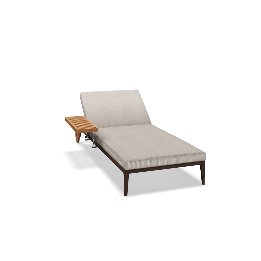 Grid ligbed - Java Natural Teak met Lopi Marble