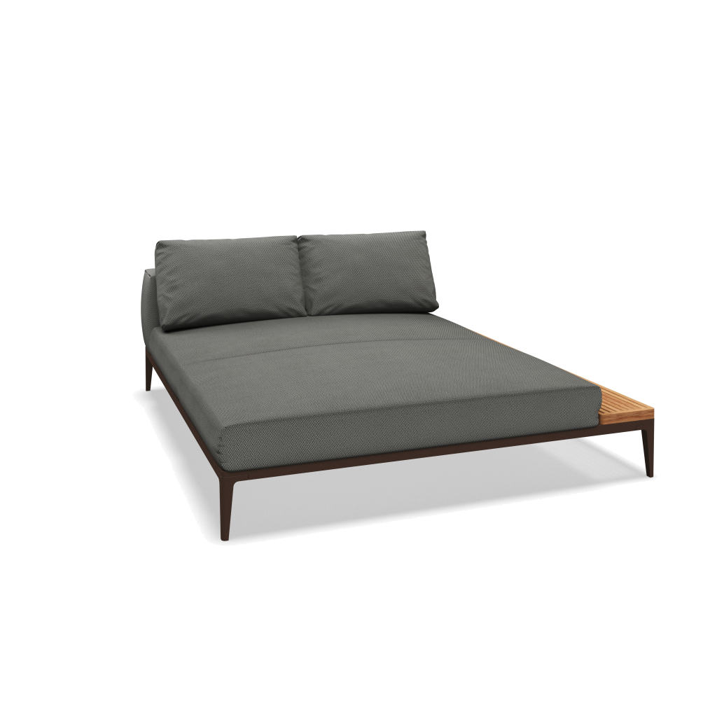Grid chill chaise-element teak - Java Natural Teak met Lopi Charcoal