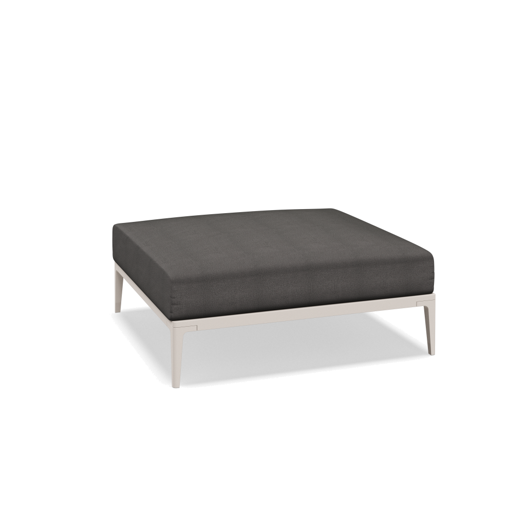 Grid ottoman - Bone met Blend Coal