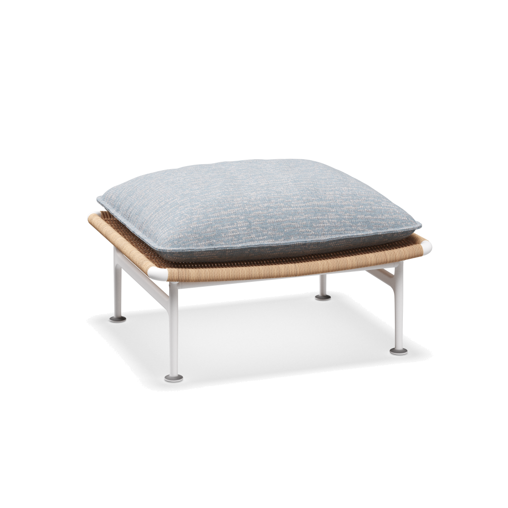 Zenith ottoman — White Wheat met Zenith Sky