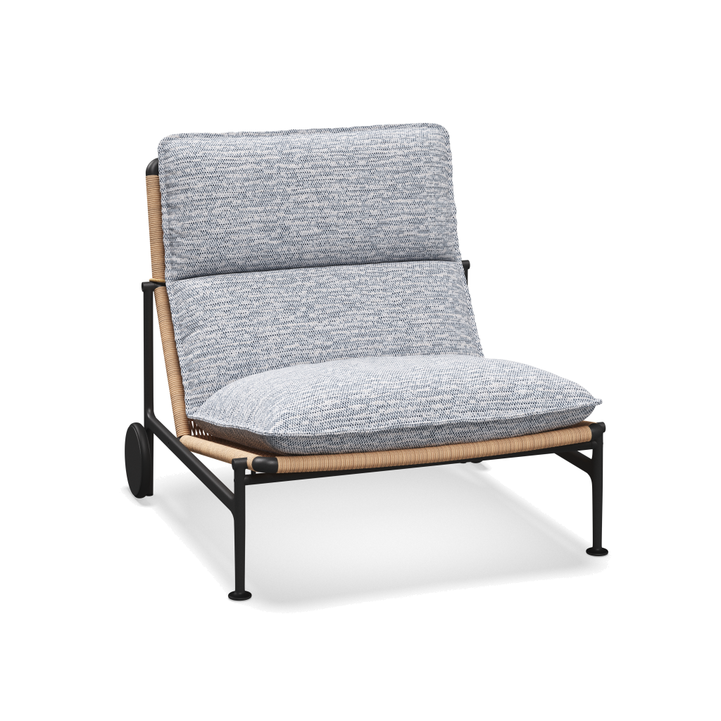 Zenith loungestoel — Meteor Wheat met Zenith Denim