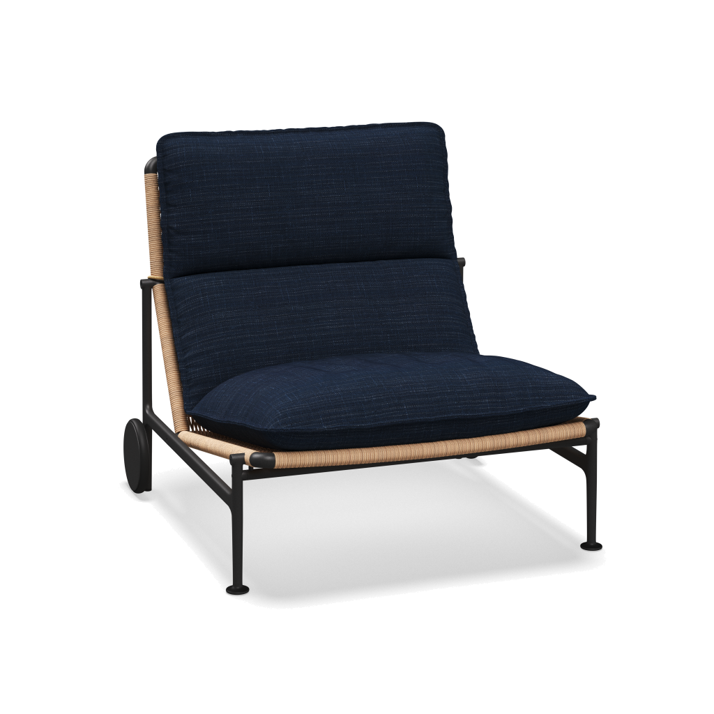 Zenith loungestoel — Meteor Wheat met Willa Denim