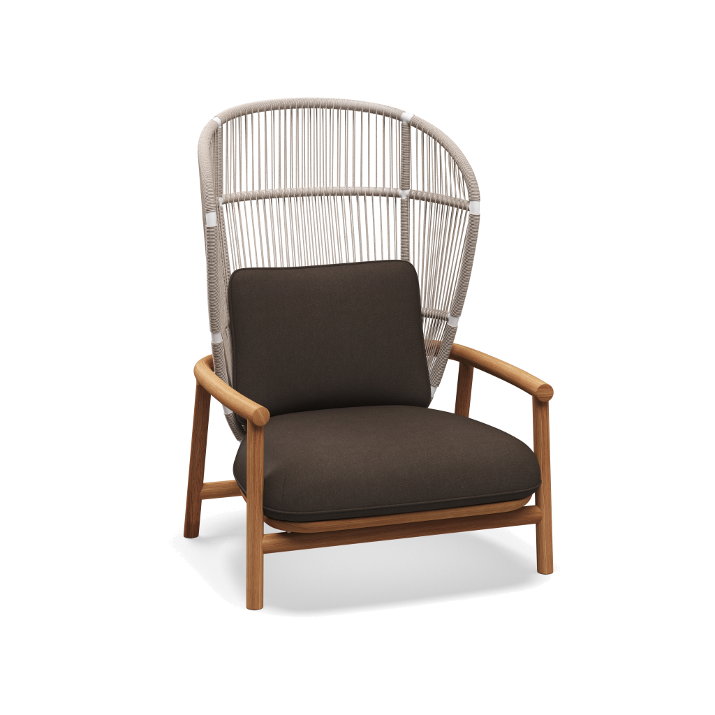 Fern High Back Lounge Chair — White Dune met Heritage Sable
