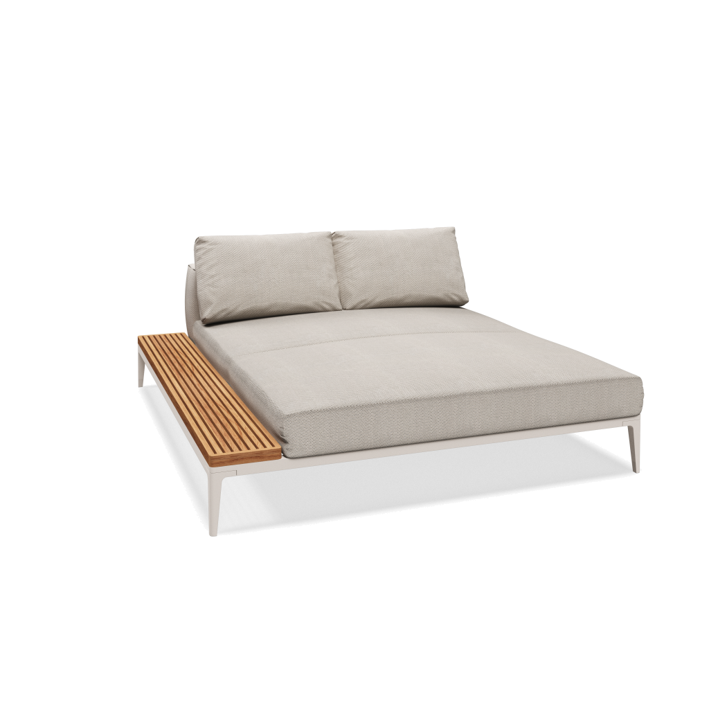 Grid chill chaise-element teak - Bone Natural Teak met Lopi Marble