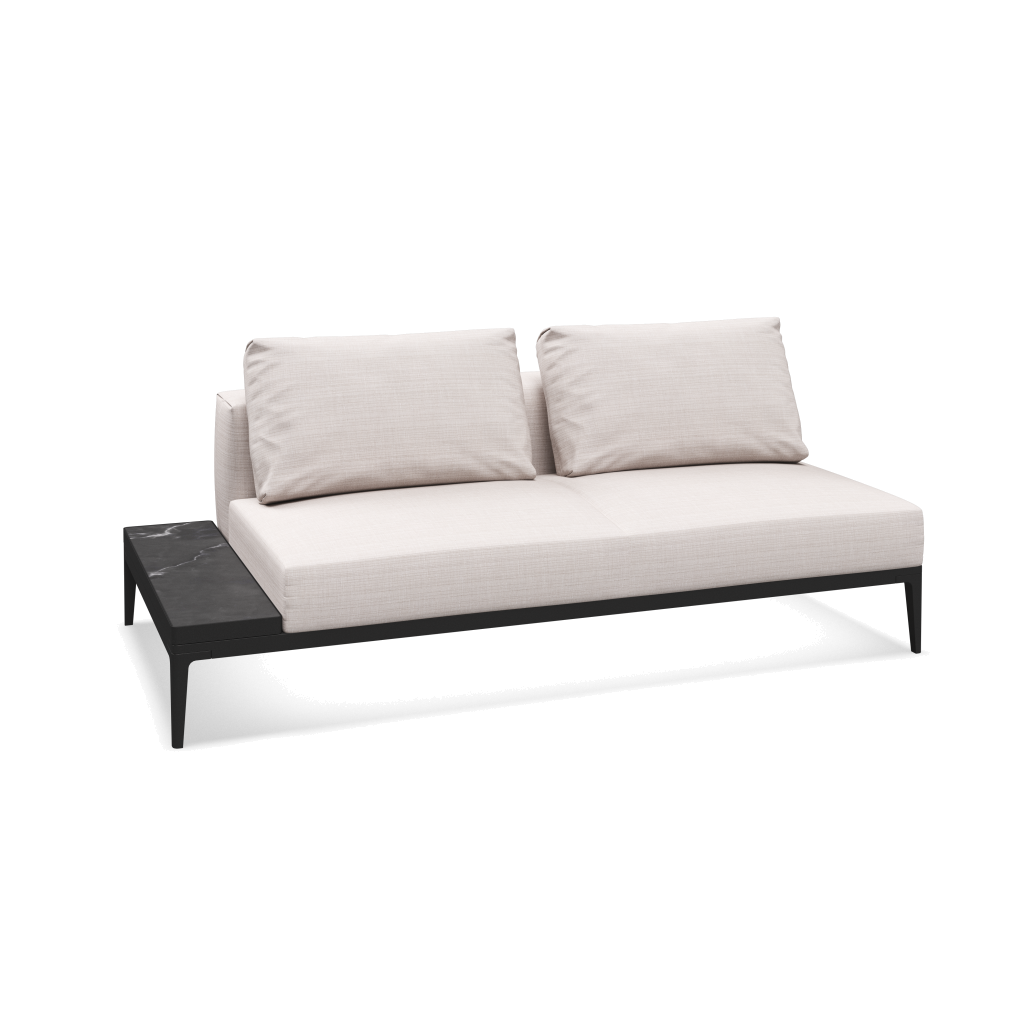 Grid eindelement met tafel keramisch - Meteor Nero met Willa Parchment