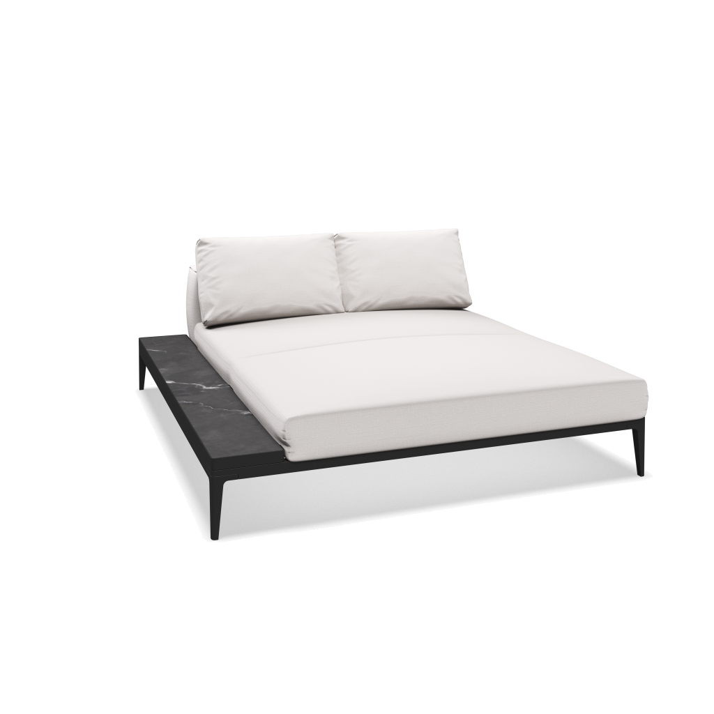Grid chill chaise-element keramisch - Meteor Nero met Willa Snow