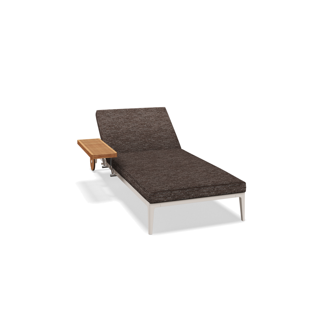 Grid ligbed - Bone Natural Teak met Zenith Earthen