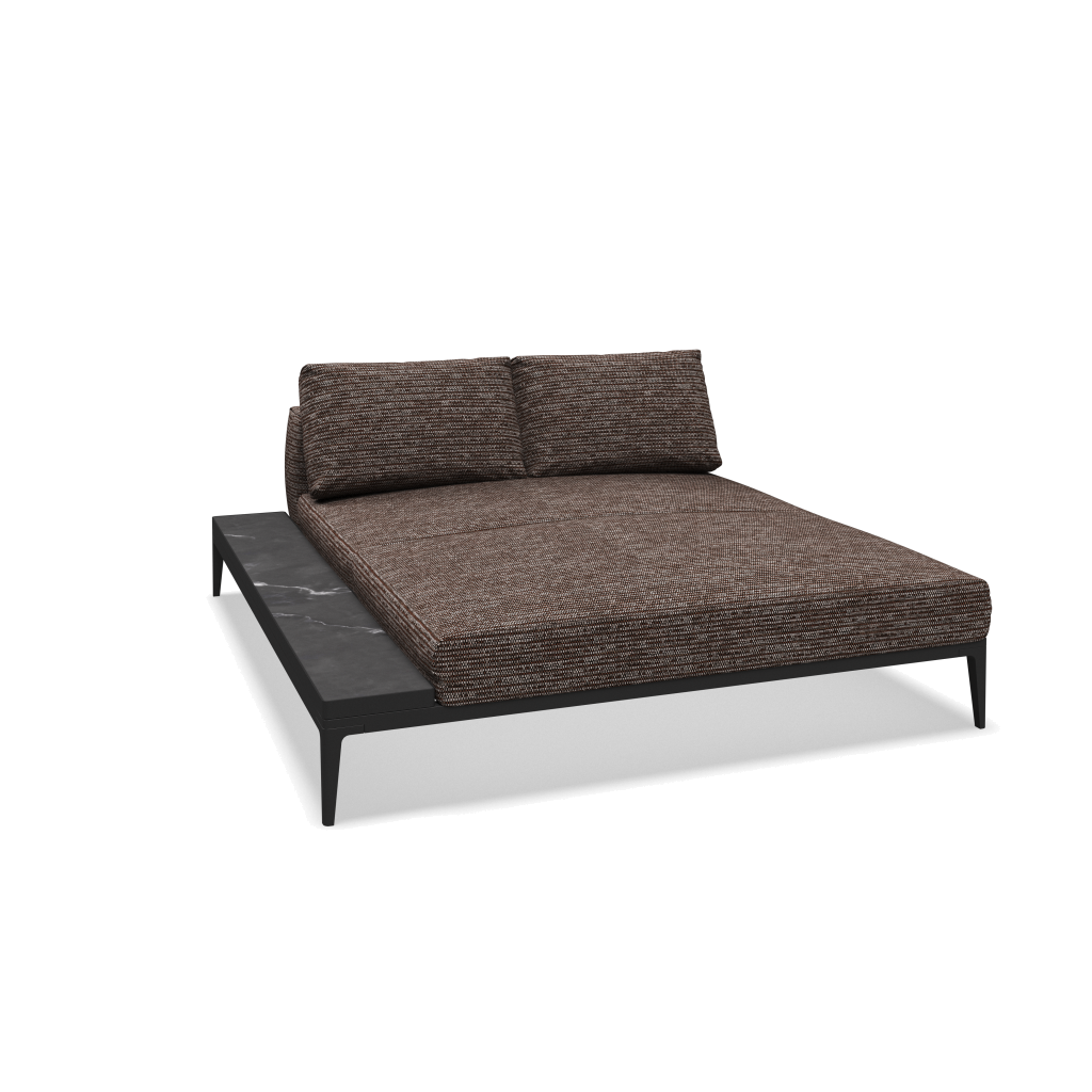 Grid chill chaise-element keramisch - Meteor Nero met Zenith Earthen
