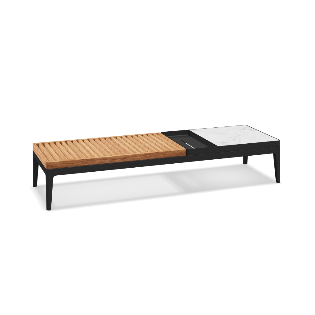 Grid salontafel - Meteor Natural Teak Bianco