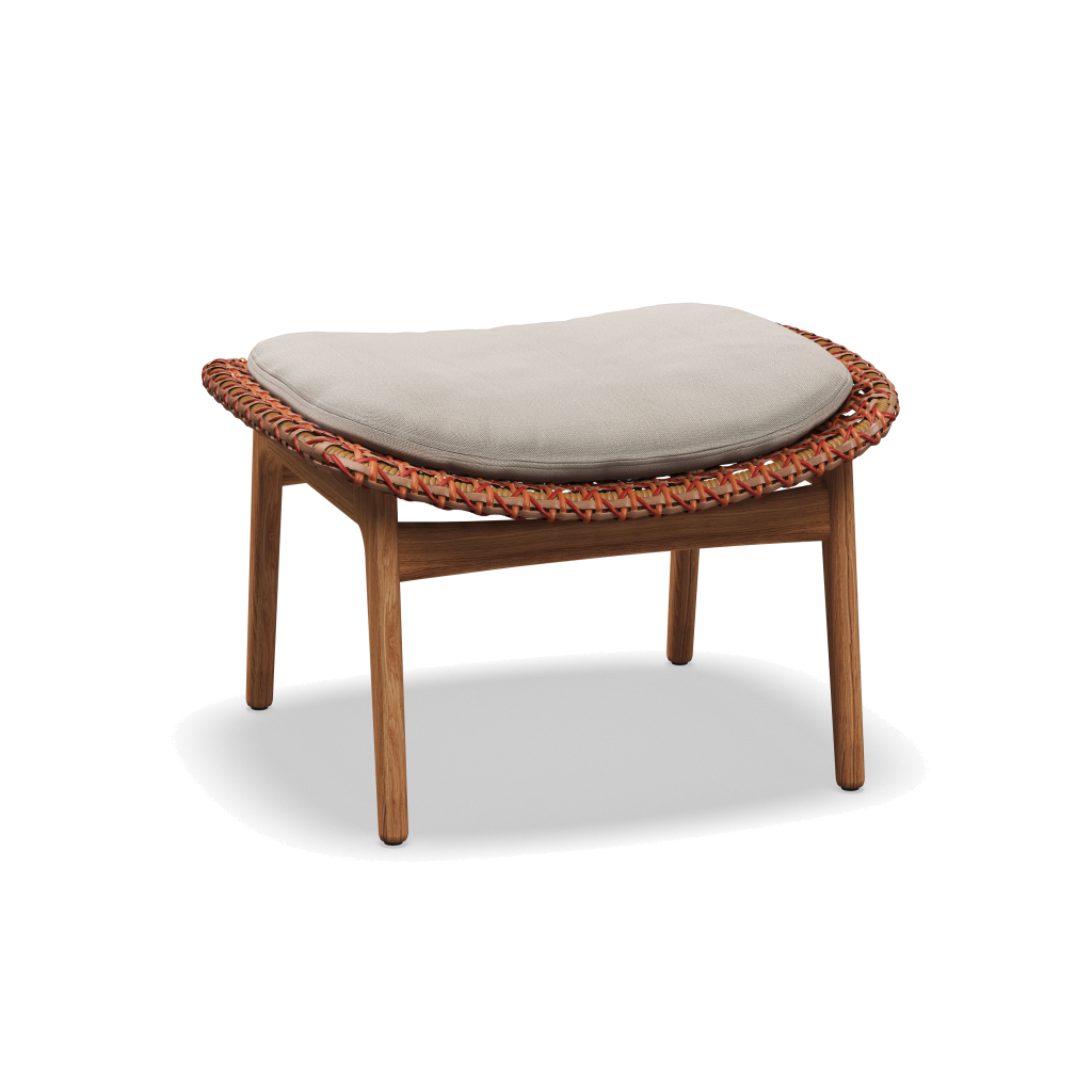 Kay Ottoman — Copper Wicker met Blend Linen