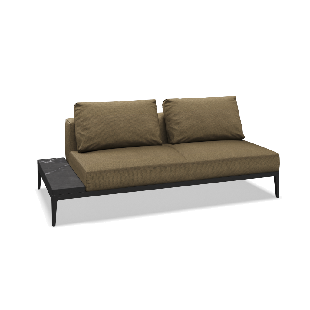 Grid eindelement met tafel keramisch - Meteor Nero met Loom 3 Castlerock