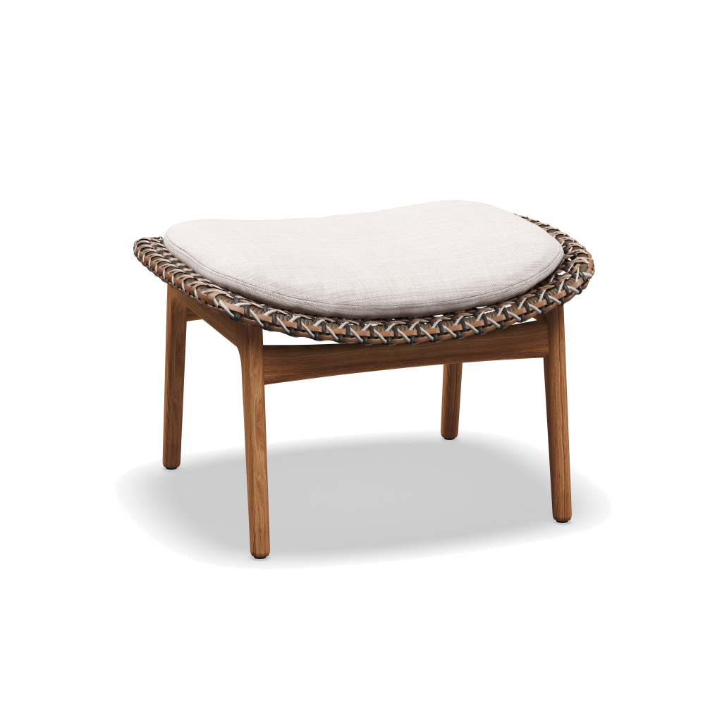Kay Ottoman — Brindle Wicker met Willa Parchment