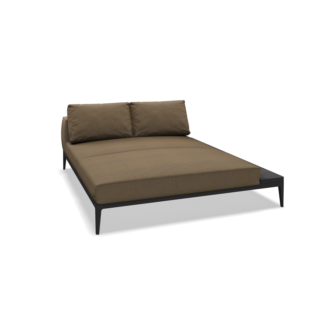Grid chill chaise-element keramisch - Meteor Nero met Blend Latte